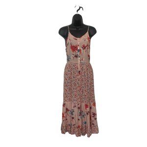 Band of Gypsies Button Front Tiered Maxi Dress